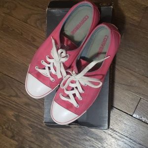 Converse pink and white size 8 sneaker.